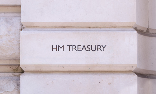 Image of treasury building with HM Treasury on it