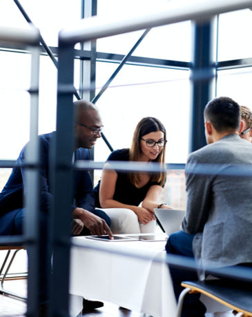 Student collaborating during a meeting