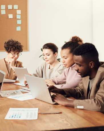 A group of people working together